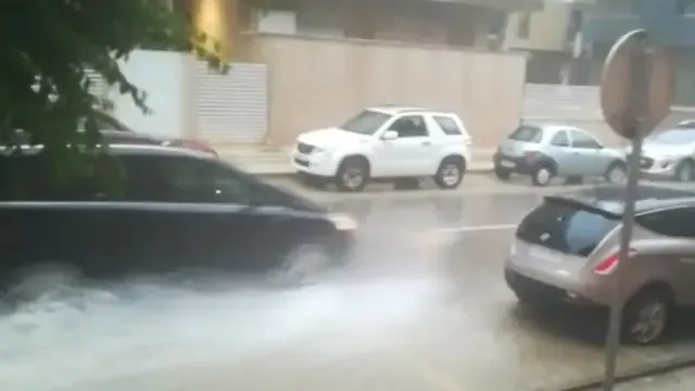 La lluvia cayó con fuerza en la capital oscense