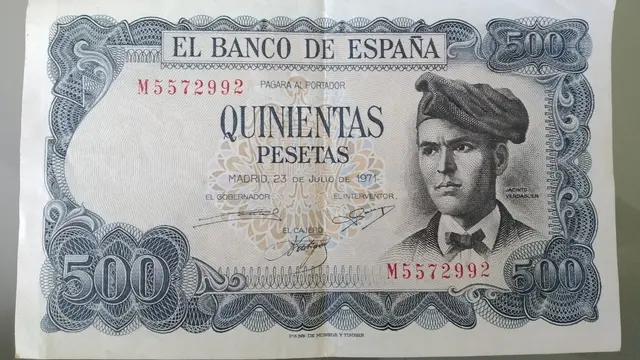 Un billete de quinientas pesetas.