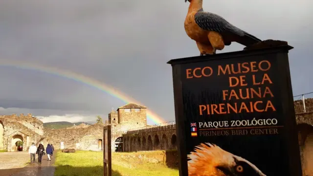 Exterior del Eco Museo de la Fauna Pirenaica, en Aínsa, que este año cumple su vigésimo aniversario.