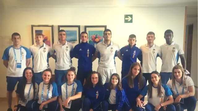 El equipo junior aragonés, con todos los judokas altoaragoneses