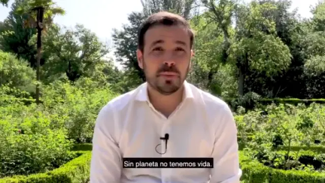 Alberto Garzón, en el vídeo difundido en redes sociales.