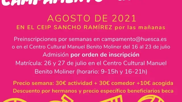 Cartel del Campamento Urbano de Huesca