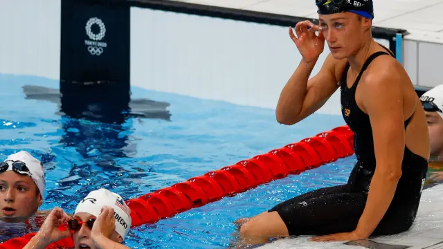 La española Mireia Belmonte, en los 800m estilo libre femenino de natación durante los Juegos Olímpicos de Tokio.