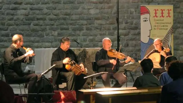 Cuarteto Urueña en su concierto en la iglesia de Canfranc Estación.