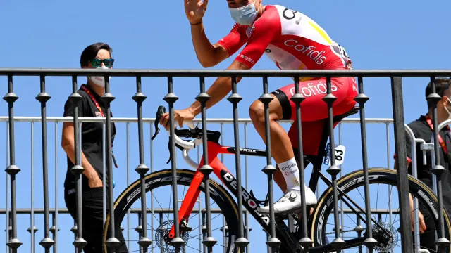 Fernando Barceló, antes de la salida de una etapa en esta Vuelta a España