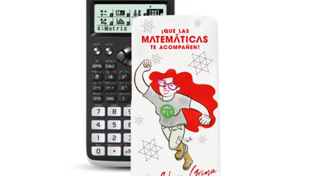 Calculadora Casio con la imagen de Clara Grima
