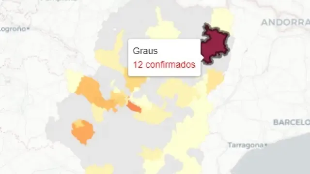 Graus vuelve a ser la zona de salud aragonesa que más casos nuevos reporta.
