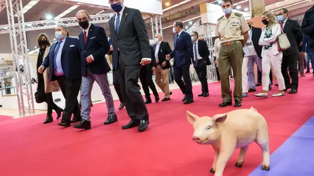 Imagen durante la inauguración de la Feria Internacional para la Producción Animal.