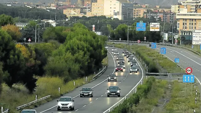 La A-23, en Monrepós y Huesca, registró el tráfico más denso de la provincia.