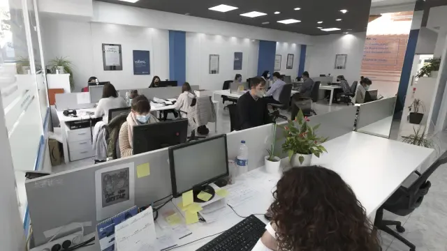 Oficina de la sede de Huesca de la empresa Sistemas de Gestión de la Prevención.