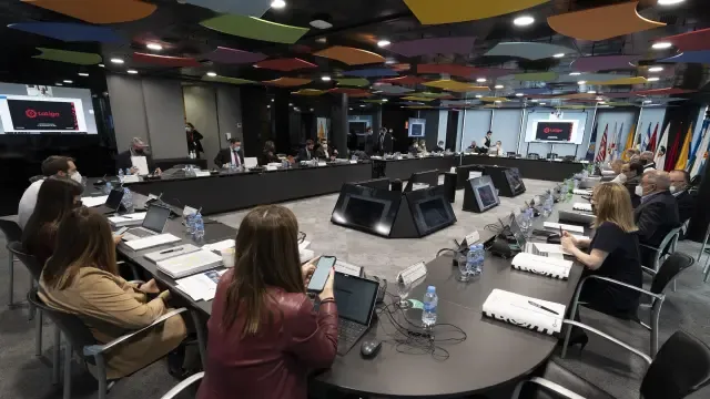 Imagen de la reunión, este miércoles, de la Comisión Delegada de LaLiga.