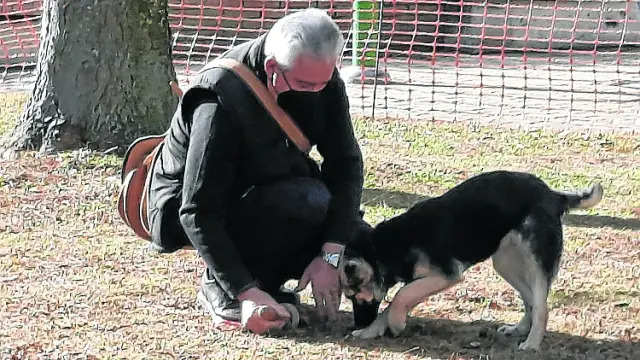 La II Feria de la Trufa de Graus contó con una demostración canina de búsqueda de trufa.