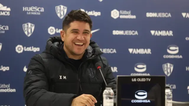 Xisco Muñoz, sonriente en su comparecencia ante los medios este sábado.