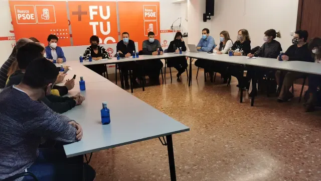 Reunión de la nueva Comisión Ejecutiva Provincial del PSOE Altoaragón