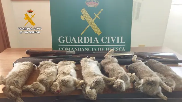 Durante el control de la Guardia Civil se intervinieron 7 conejos.