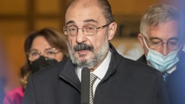 El presidente aragonés, Javier Lambán en una comparecencia reciente.