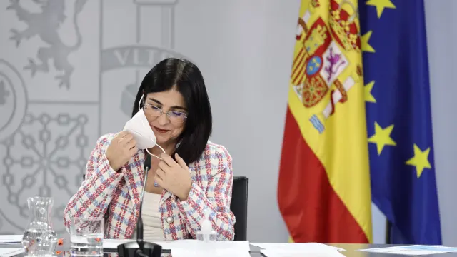Carolina Darias en la rueda de prensa posterior al Consejo de Ministros.