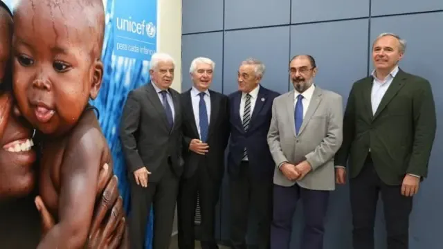 José Manuel Pomar, Gustavo Suárez, Javier Sada, Javier Lambán y Jorge Azcón.
