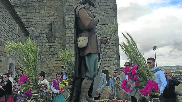 Animación en la celebración de San Isidro en Almudévar en el año 2019.