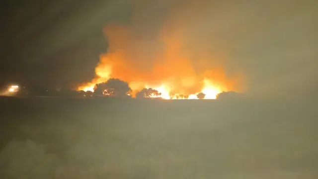 El incendio de la pasada noche en Berbegal ya ha sido extinguido.