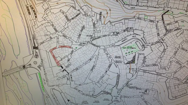 Plano de la localidad de Fraga en el que se muestran las calles del Casco Histórico en las que se acometerán mejoras.