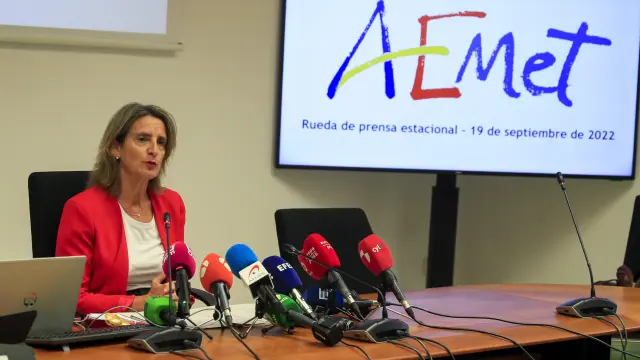 Teresa Ribera, vicepresidenta y ministra, ha presentado el balance meteorológico del verano 2022.