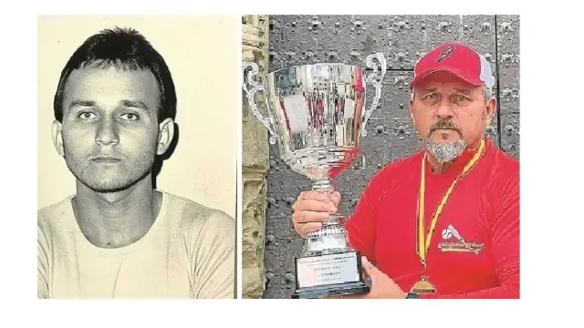 José Miguel Valdivia en su juventud y con el trofeo de Campeón de España Sub 11 conseguido por el Club Jabatos de Huesca, que él dirige.