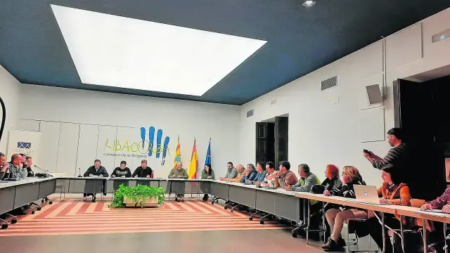 Sesión del pleno de la Comarca de la Ribagorza celebrado este jueves.