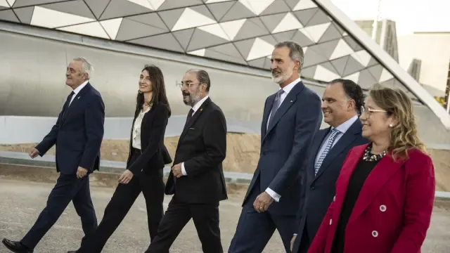 El Rey Felipe VI y el presidente de Aragón, Javier Lambán, durante la inauguración del World Media Congress el pasado septiembre.