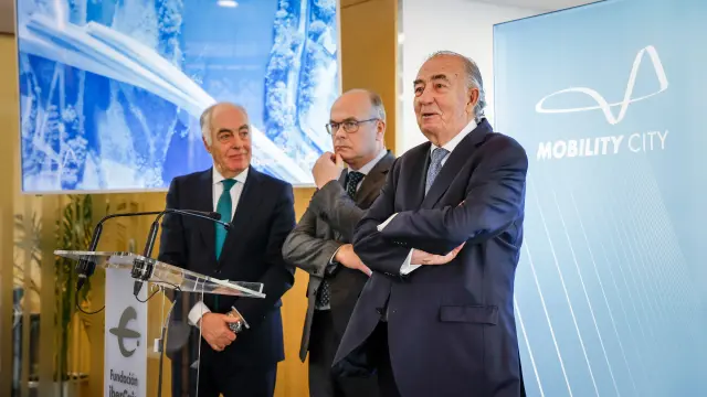 Amado Franco, Jaime Armengol y José Luis Rodrigo en la presentación de la inauguración de Mobility City.