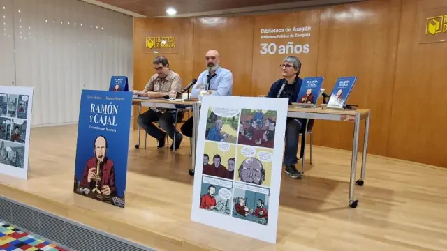 Dani Viñuales, Víctor Lucea y Queco Ágreda presentaron el cómic.