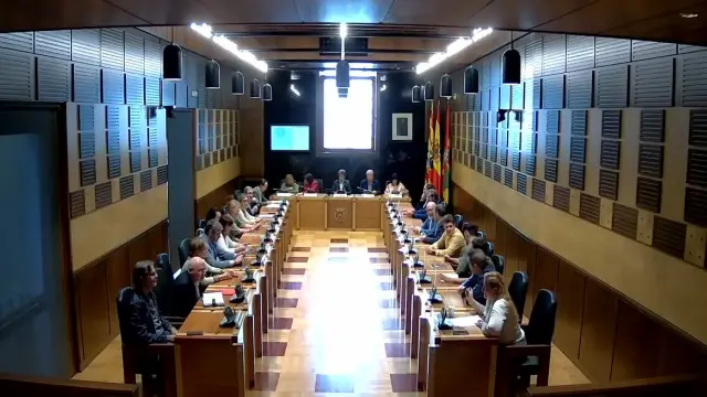 Pleno del Ayuntamiento de Huesca celebrado este miércoles 3 de mayo.