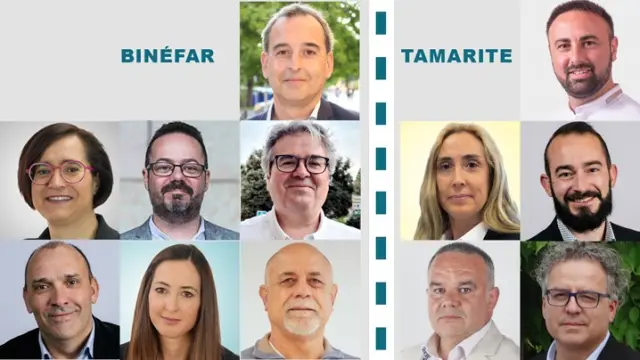 Candidatos a los ayuntamientos de Binéfar y Tamarite.