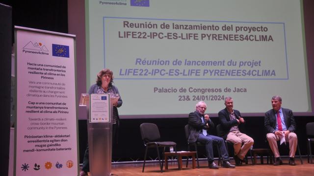 Eva García Balaguer, Yann Hellaty, Carlos Serrano y Jean-Louis Valls, en la inauguración del encuentro