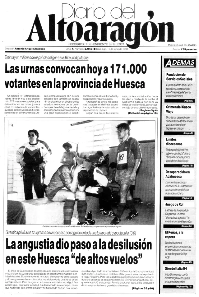 El empate en Gernika en 1995 en Diario del AltoAragón