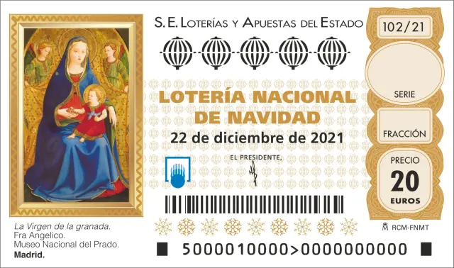 Imagen del décimo lotería de navidad 2021
