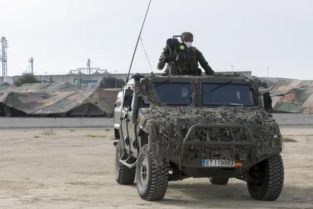 Uno de los vehículos que participaron en el ejercicio táctico “Toro 21”, liderado por el cuartel general de la “Castillejos”.