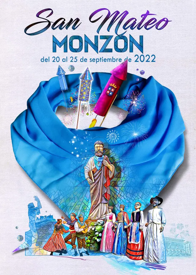 Cartel anunciador de las fiestas de Monzón.