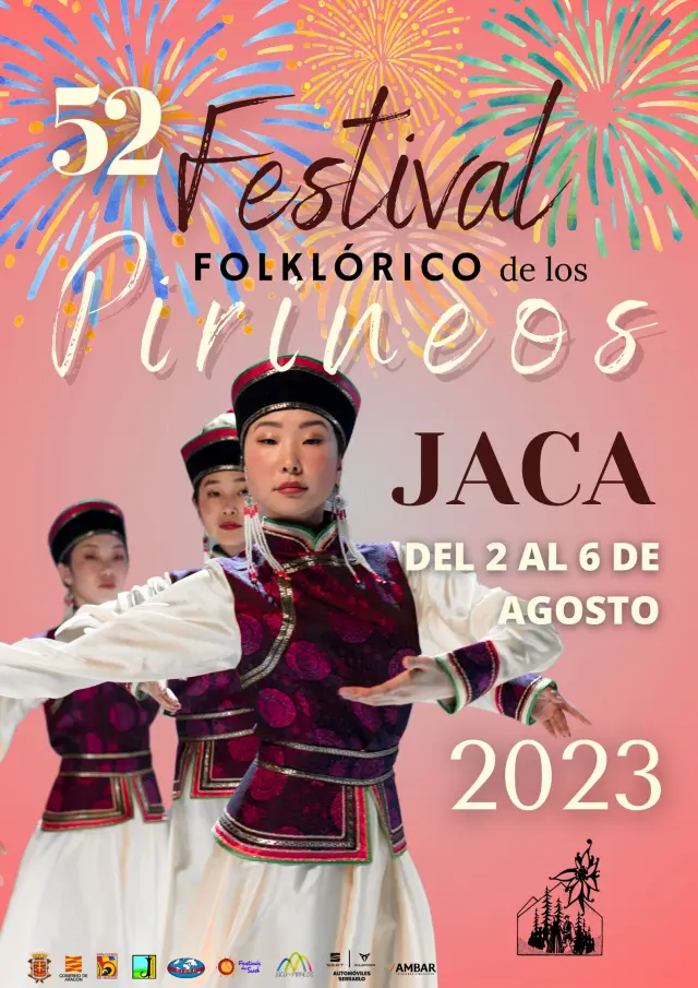Cartel del Festival Folklórico de los Pirineos en Jaca.