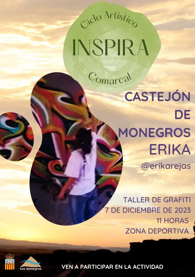 Cartel de Inspira Monegros en Castejón de Monegros.