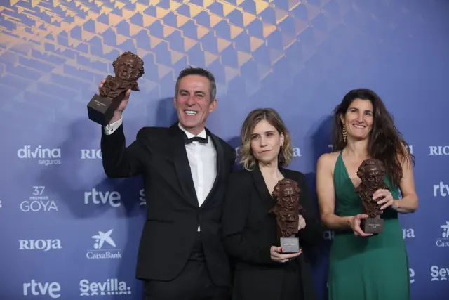 Aitor Belenguer, la oscense Yasmina Praderas y Fabiola Ordoyo recibieron el Goya al Mejor Sonido.