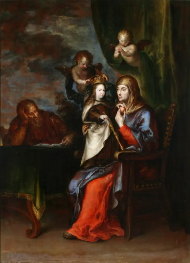 Santa Ana, San Joaquín y la Virgen, Francisco Camilo, óleo sobre lienzo, 1652, NIG 00079, (nº inv. MNP005171). Foto: ©Fernando Alvira, Museo de Huesca
