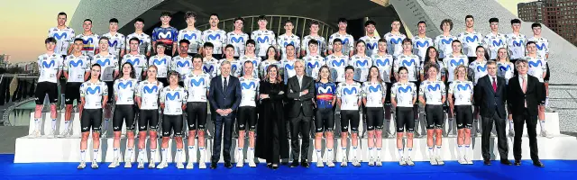 Presentación del equipo Movistar en Valencia.