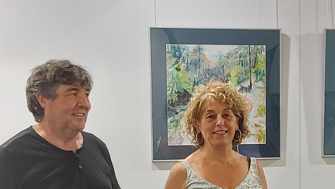 Josep Bamala-Borruel y Pilar Esporrín, en la exposición.