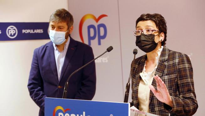 Gerardo Oliván y Ana Marín, en la rueda de prensa de esta martes.