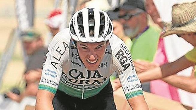 Barceló, en los últimos metros de la etapa de ayer con final en Clunia.