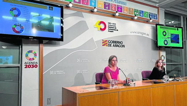 Carmen Sánchez y Marta Ferrer, ayer durante la presentación de la encuesta.
