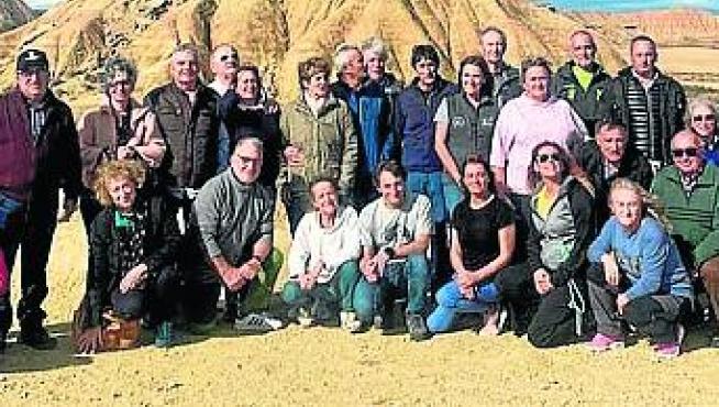 Miembros de la Reserva de la Biosfera Ordesa Viñamala durante el encuentro en las Bardenas Reales.