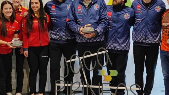 Podio del X Torneo "Ciudad de Jaca" de Curling.