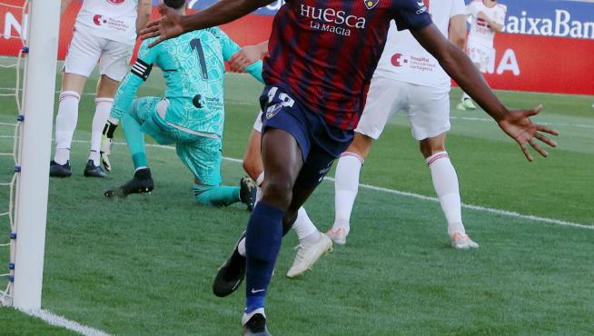 Abou Kanté celebra su primer gol como azulgrana ante el Albacete.